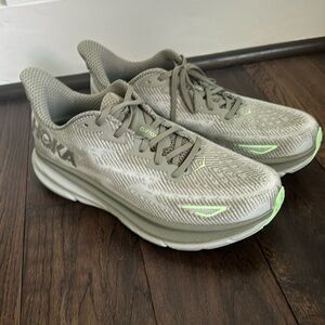 Hoka Clifton 9 Mens 10.5 Shoes Running Stability Neutral Responsive Olive